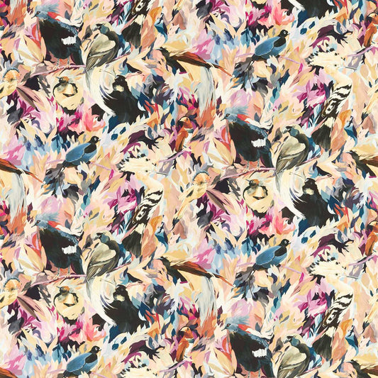 HARLEQUIN Dance of Adornment Fabric Birds Pomegrante, Grounded,Incense   - HTEF121009