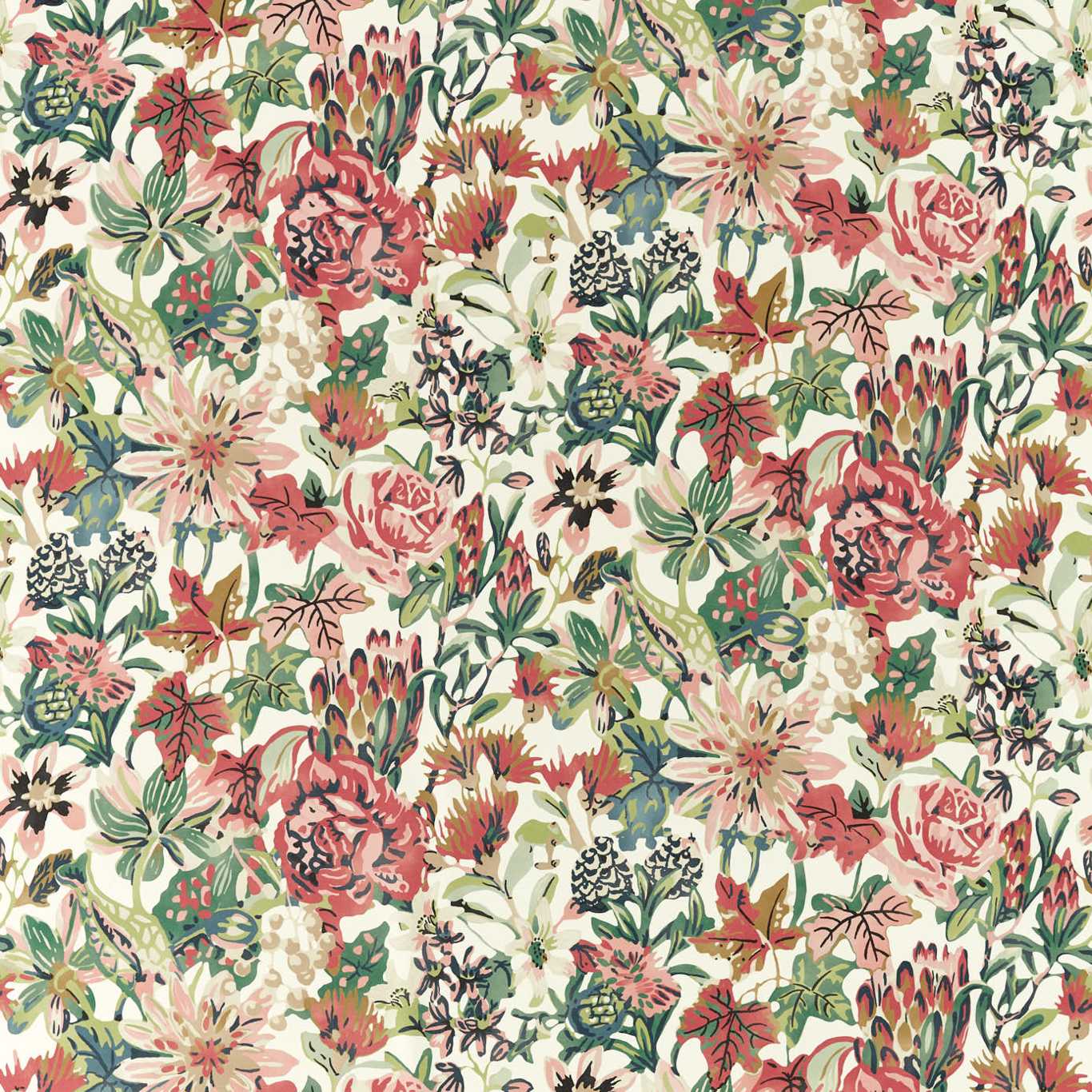 HARLEQUIN Perennials Fabric Contemporary, Floral Grounded,Positano,Succulent   - HTEF121016