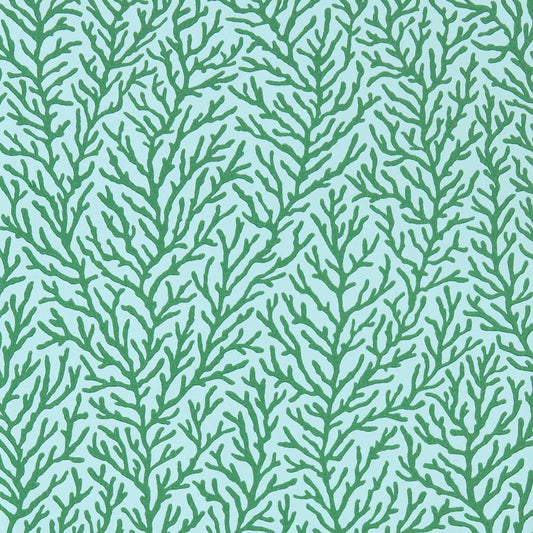 HARLEQUIN Atoll Wallpaper Leaves , Trees Seaglass,Emerald  Surface- Printed Wallpaper - HTEW112769