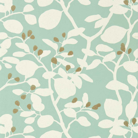 HARLEQUIN Ardisia Wallpaper Leaves , Trees Succulent,Soft Focus, Gold  Surface- Printed Wallpaper - HTEW112771