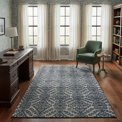 Transitional rug, 10' x 14'.