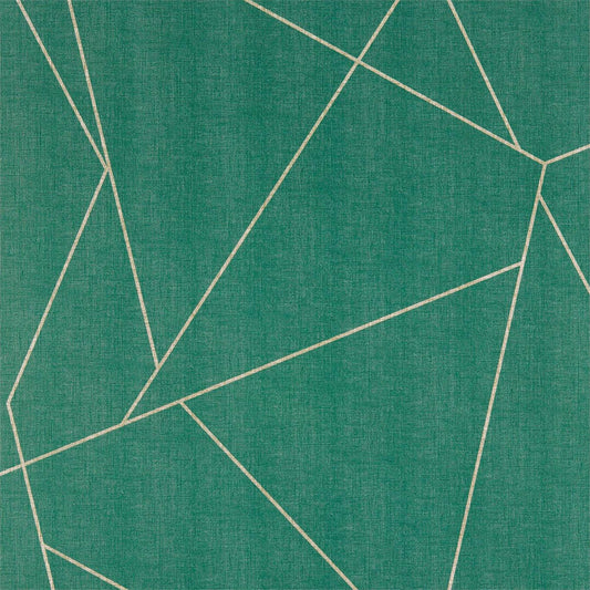 HARLEQUIN Parapet  Wallpaper Geometric Emerald  Gravure Wide Width Vinyl - HTWW112079