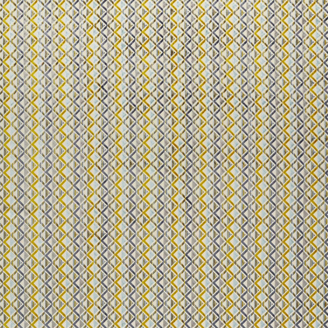 HARLEQUIN Boka Fabric Geometric Saffron,Ink,Sky   - HVVC132978