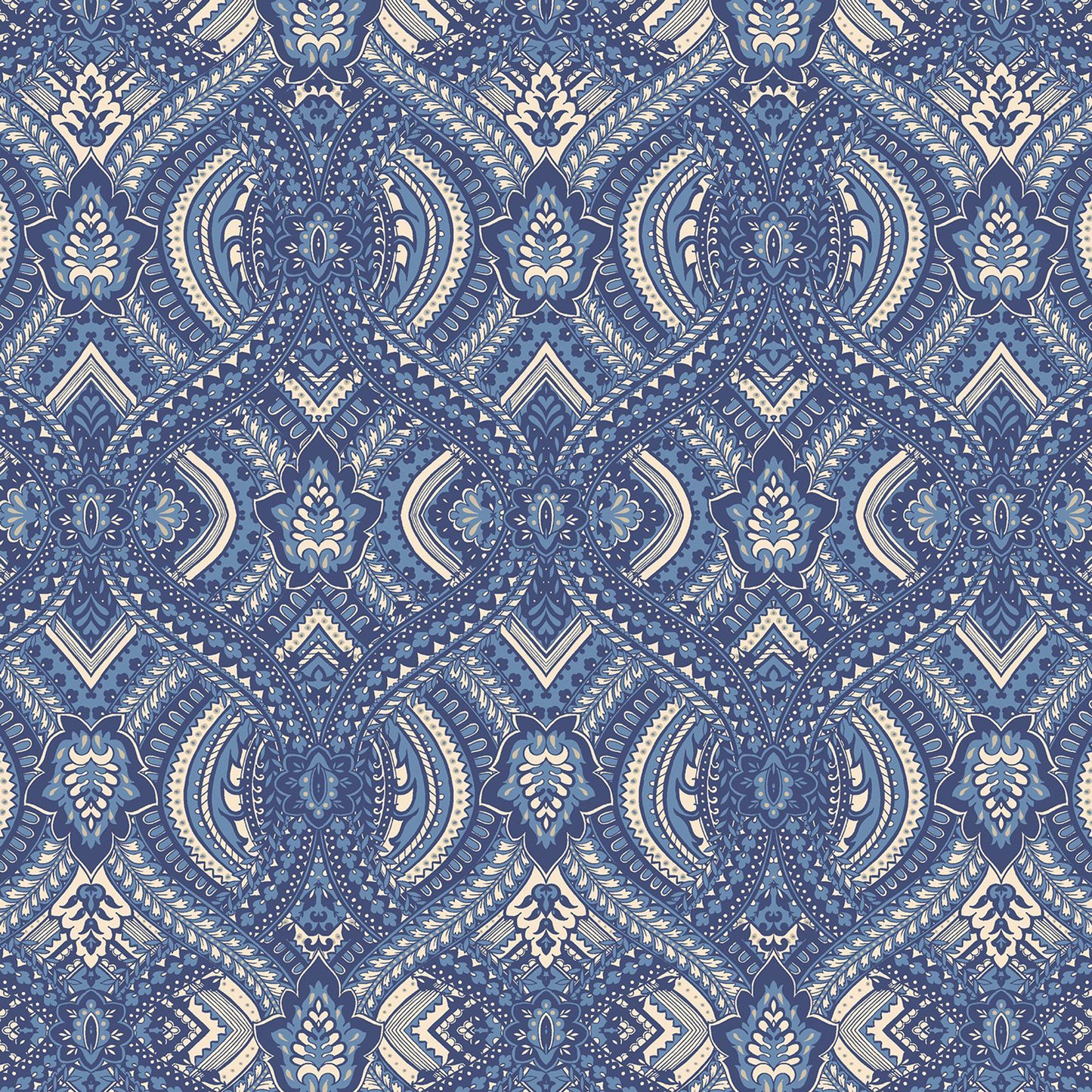 York Wallcoverings Hoopla Walls Ogee Navy Blue Peel and Stick Wallpaper Global Bohemian Navy Blue  Current Peel & Stick - HWA1036PU
