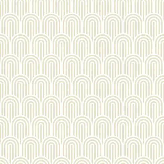 York Wallcoverings Hoopla Walls Retro Arch Cream Peel and Stick Wallpaper Graphics Retro Cream  Current Peel & Stick - HWA1066PU