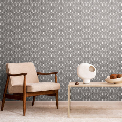 York Wallcoverings Hoopla Walls Retro Arch Black Peel and Stick Wallpaper Graphics Retro Black  Current Peel & Stick - HWA1067PU