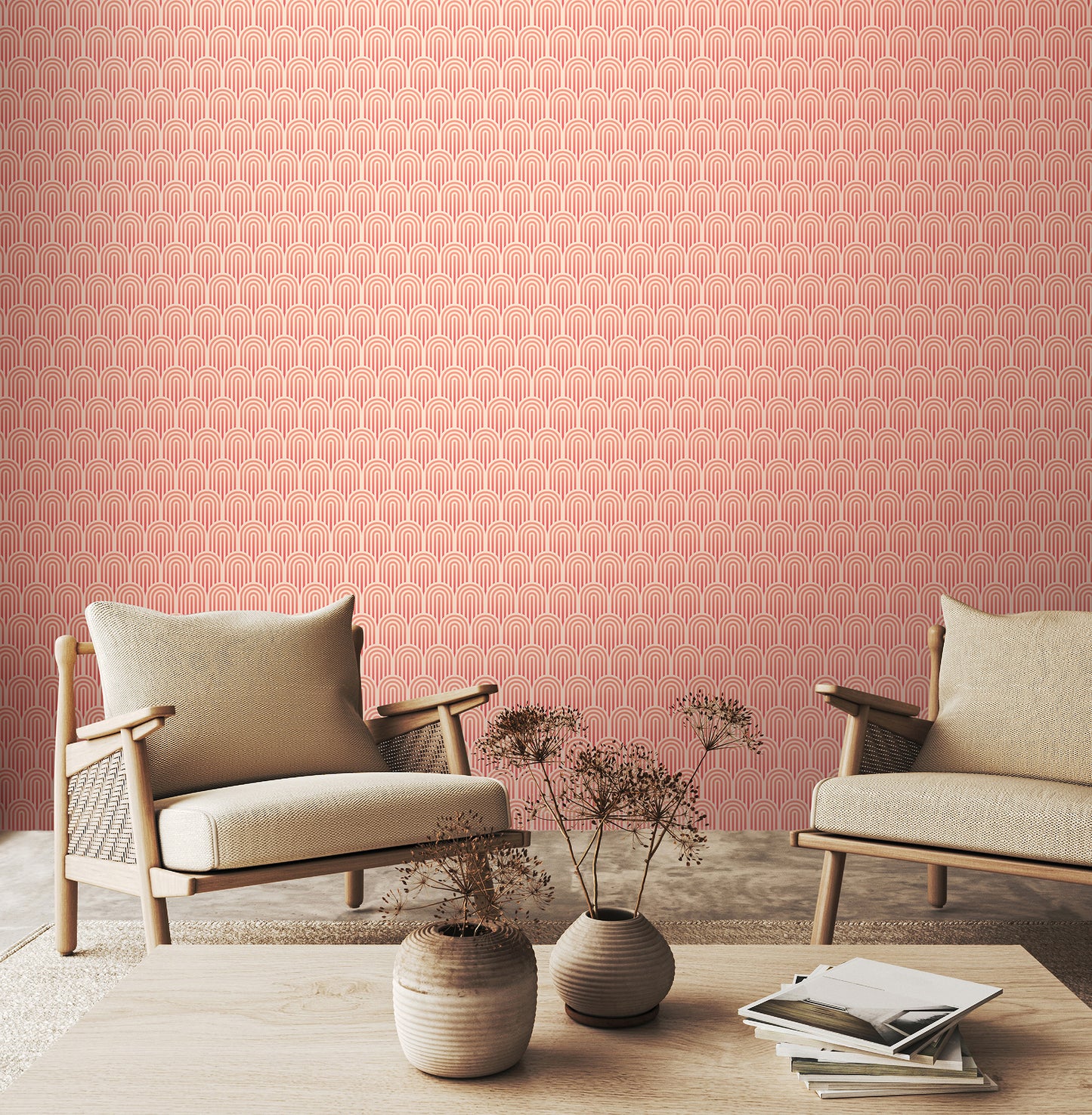 York Wallcoverings Hoopla Walls Retro Arch Blush Pink Peel and Stick Wallpaper Graphics Retro Blush Pink  Current Peel & Stick - HWA1072PU
