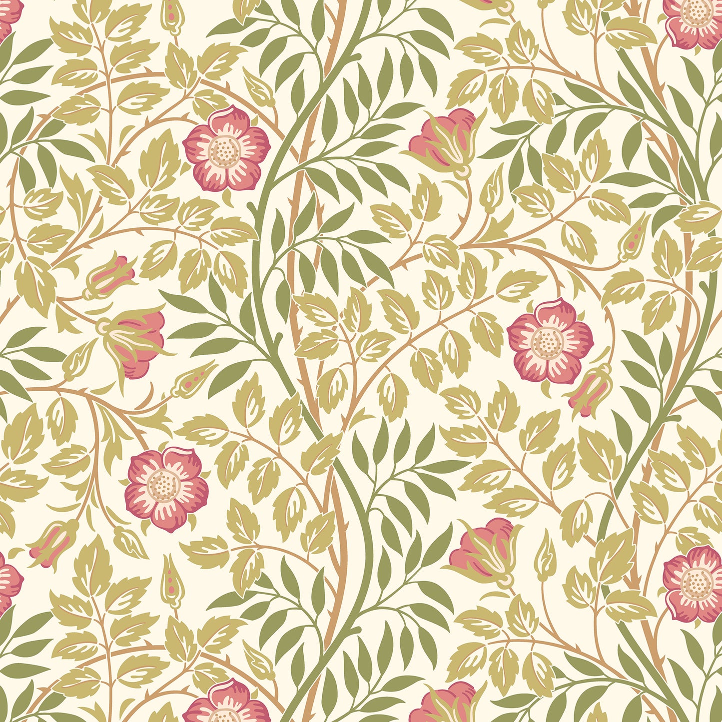 York Wallcoverings Hoopla Walls Rosehip Trail Rose Pink Peel and Stick Wallpaper Botanical Transitional Rose Pink  Current Peel & Stick - HWA1099PU