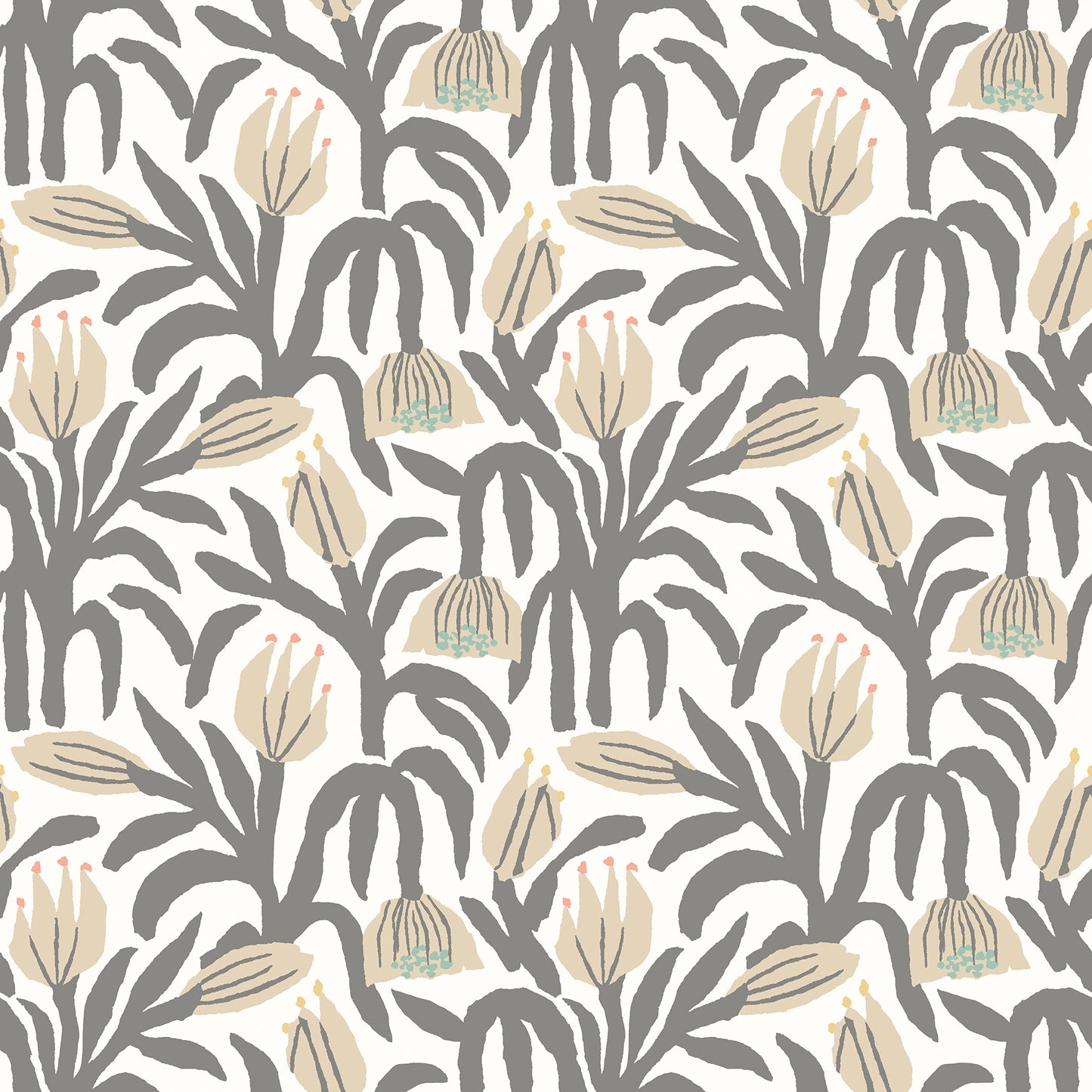 York Wallcoverings Hoopla Walls Chunky Flower Black & White Peel and Stick Wallpaper Botanical Modern Black & White  Current Peel & Stick - HWA1150PU