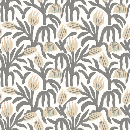York Wallcoverings Hoopla Walls Chunky Flower Black & White Peel and Stick Wallpaper Botanical Modern Black & White  Current Peel & Stick - HWA1150PU