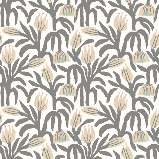 York Wallcoverings Hoopla Walls Chunky Flower Black & White Peel and Stick Wallpaper Botanical Modern Black & White  Current Peel & Stick - HWA1150PU