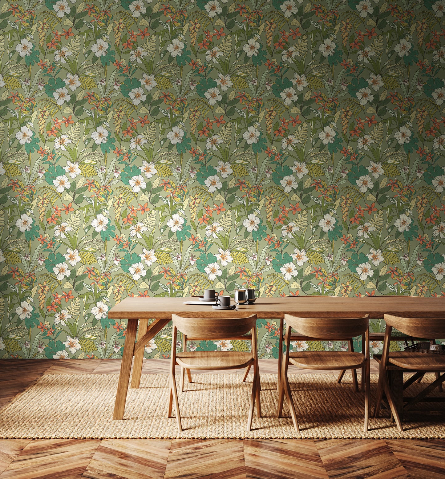 York Wallcoverings Hoopla Walls Oasis Olive & Citrus Peel and Stick Wallpaper Botanical Modern Olive & Citrus  Current Peel & Stick - HWA1204PU