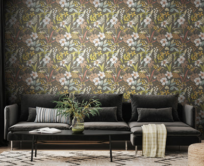 York Wallcoverings Hoopla Walls Oasis Mink & Sage Peel and Stick Wallpaper Botanical Modern Mink & Sage  Current Peel & Stick - HWA1209PU