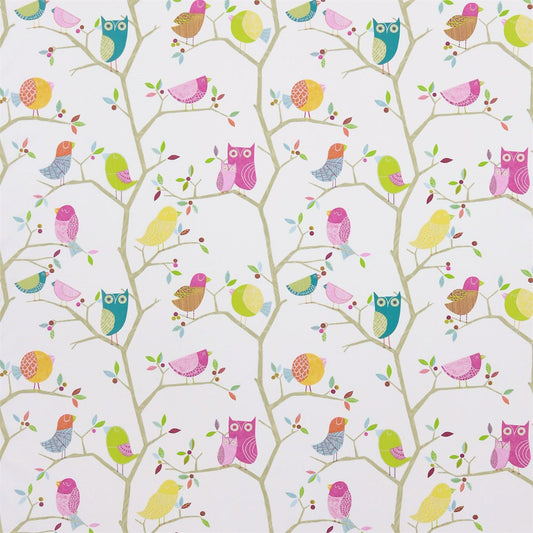 HARLEQUIN What A Hoot Fabric Kids Pink,Blue,Lime   - HWO03224