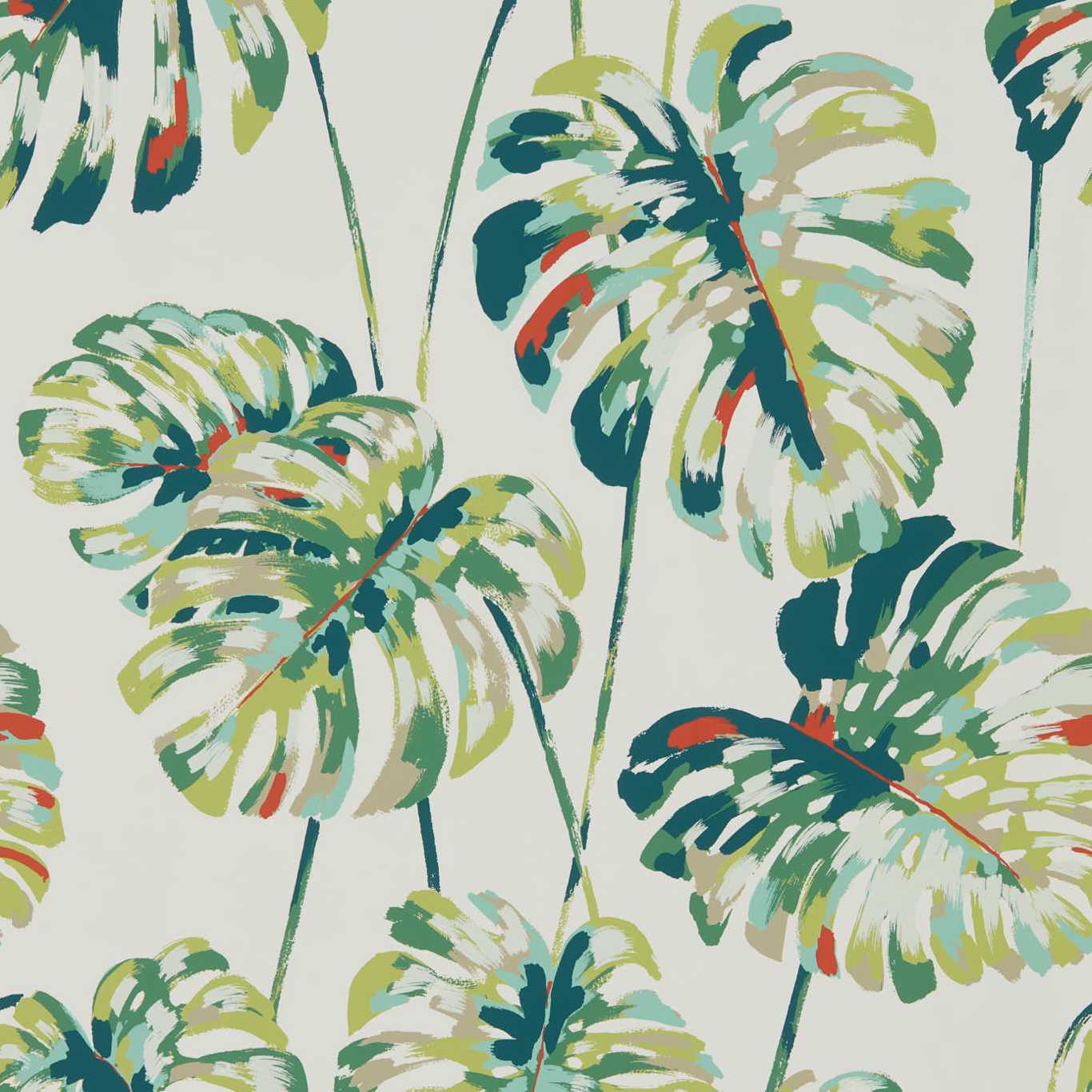 HARLEQUIN Kelapa Wallpaper Leaves , Trees Emerald,Zest  Rotary Wide Width Printed Wallpaper - HZAP111753