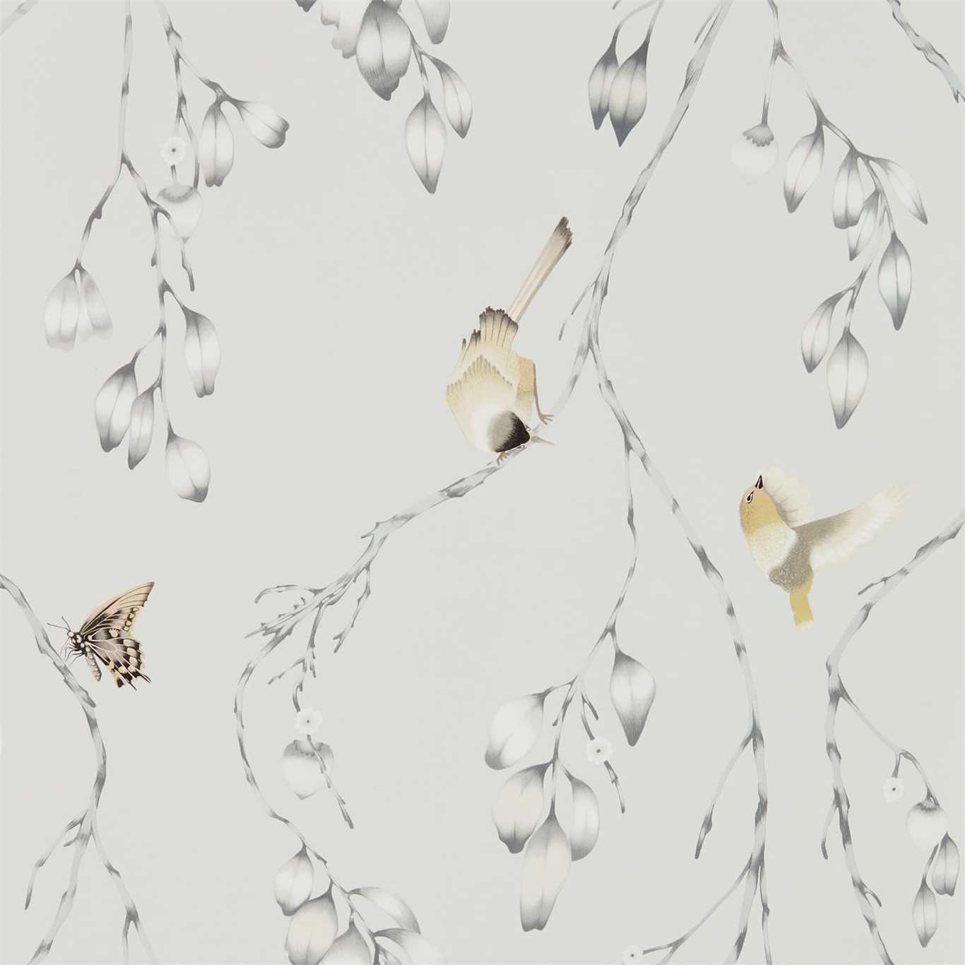 HARLEQUIN Iyanu Wallpaper Birds Blush,Ochre  Gravure - Wide Width Printed Wallpaper - HZAP111768