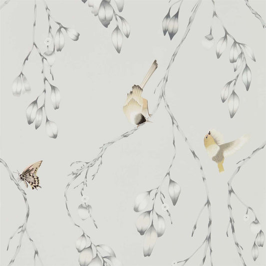 HARLEQUIN Iyanu Wallpaper Birds Blush,Ochre  Gravure - Wide Width Printed Wallpaper - HZAP111768