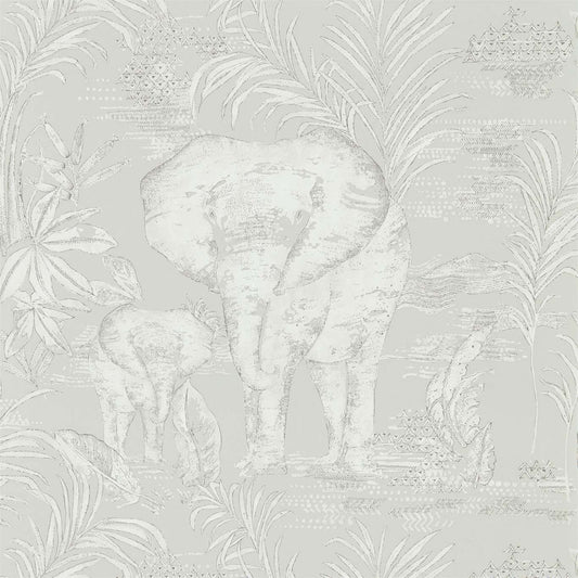 HARLEQUIN Kinabalu Wallpaper Animals Silver  Gravure - Wide Width Printed Wallpaper - HZAP111777