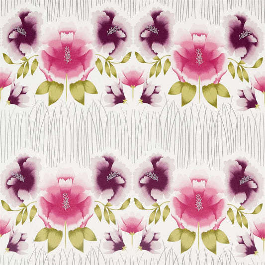 HARLEQUIN OUTLET Zapara Fabric Contemporary Floral Cerise,Kiwi   - HZAP132644