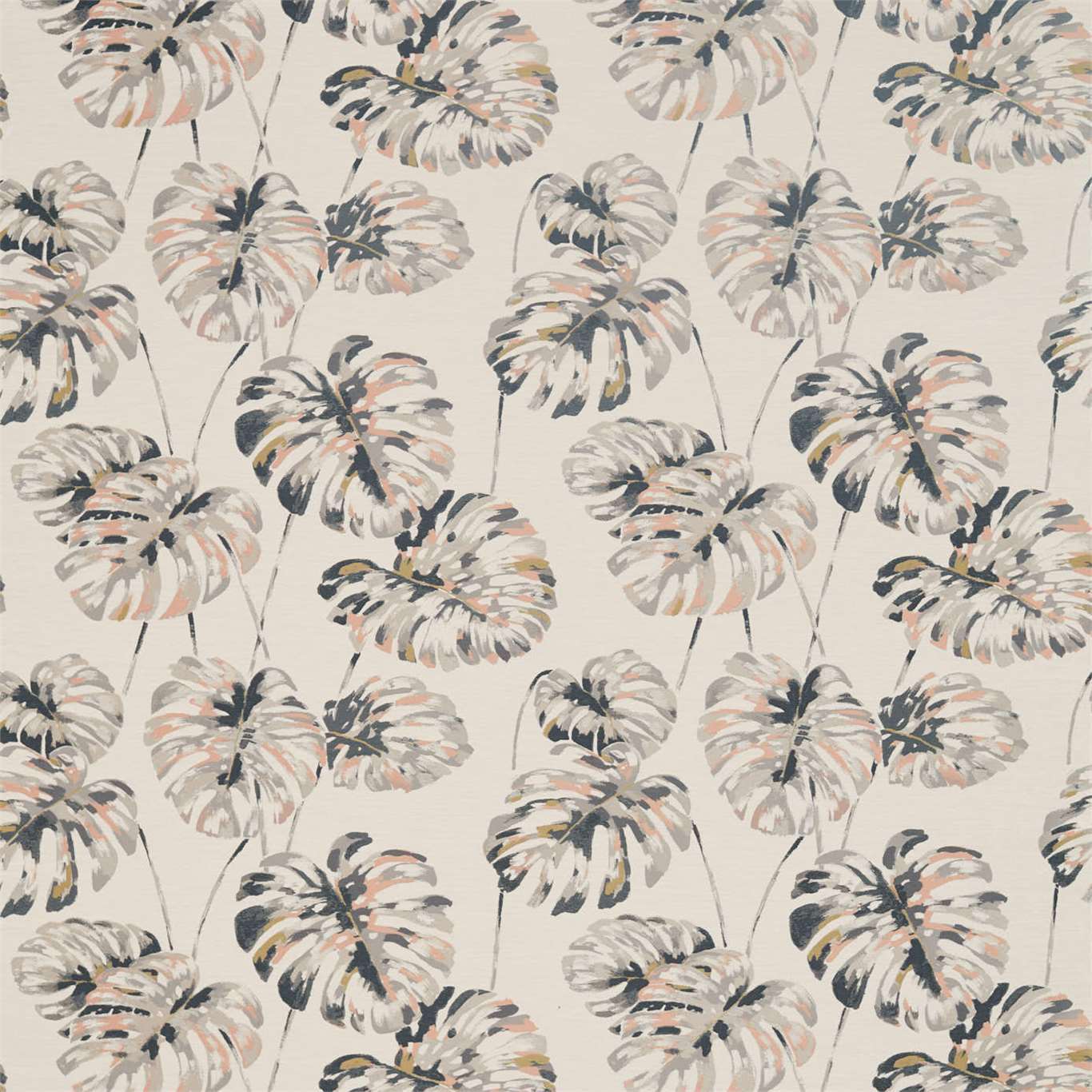 HARLEQUIN OUTLET Kelapa Fabric Leaves , Trees Charcoal,Blush   - HZAP132648