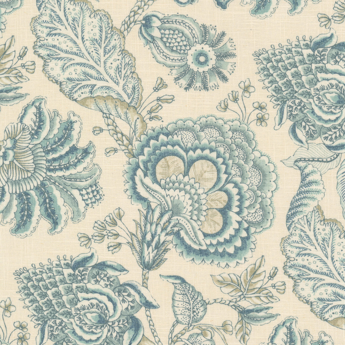 STOUT TEXTILES  MULTIPURPOSE,PRINT TRADITIONAL, JACOBEAN NORSE,TEAL   - ICEB-1