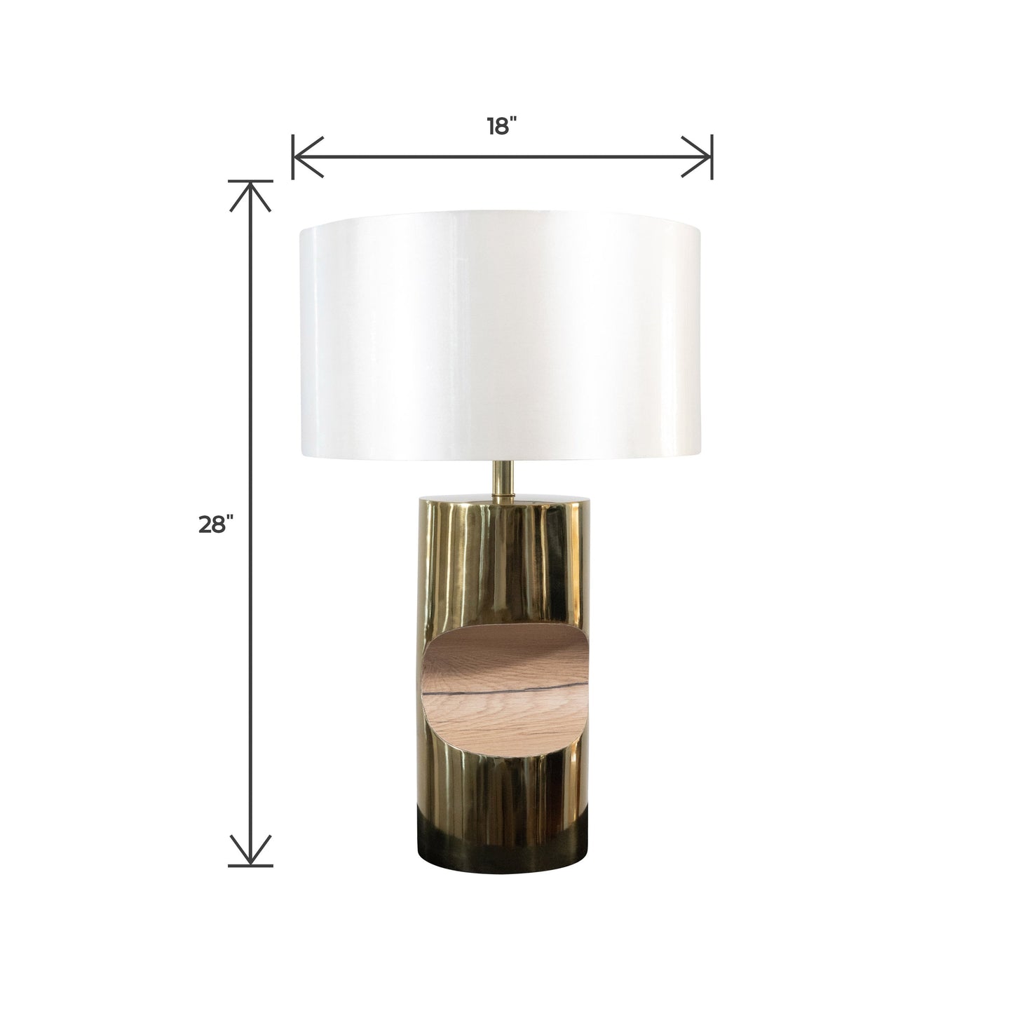 Modern Stainless Steel and Wooden Table Lamp