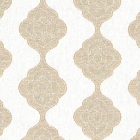 STOUT TEXTILES  DRAPERY,SHEER TRADITIONAL, MEDALLION BISCUIT   - IMPO-1