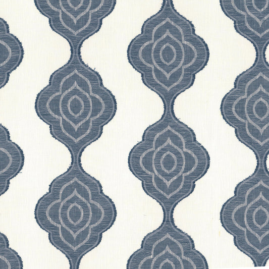 STOUT TEXTILES  DRAPERY,SHEER TRADITIONAL, MEDALLION DRESDEN,SLATE   - IMPO-2