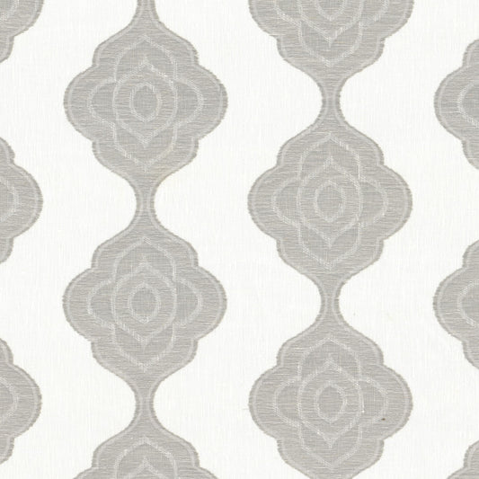 STOUT TEXTILES  DRAPERY,SHEER TRADITIONAL, MEDALLION GREY   - IMPO-3