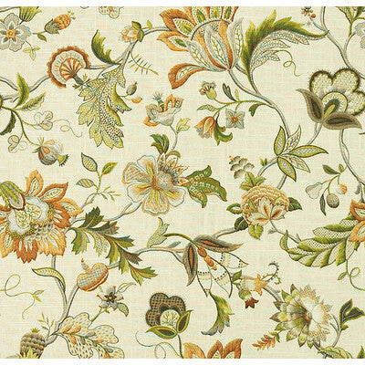 KRAVET BASICS PRINT JACOBEANS BEIGE,GREEN,ORANGE   - INGRID.324.0