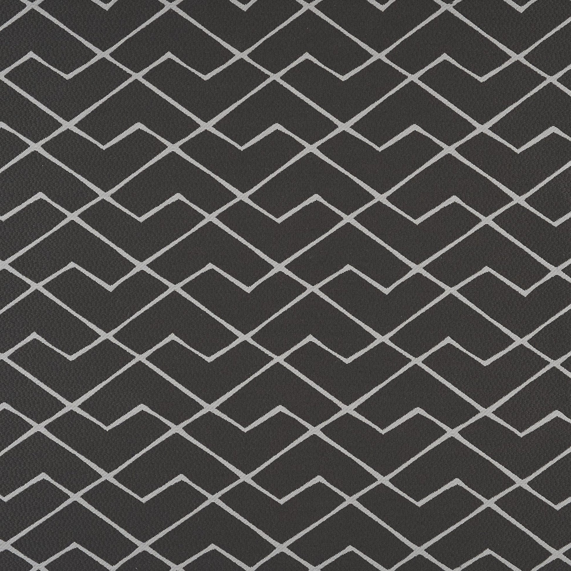 Insignia dark gray fabric with a light gray chevron lattice pattern and subtle woven texture.