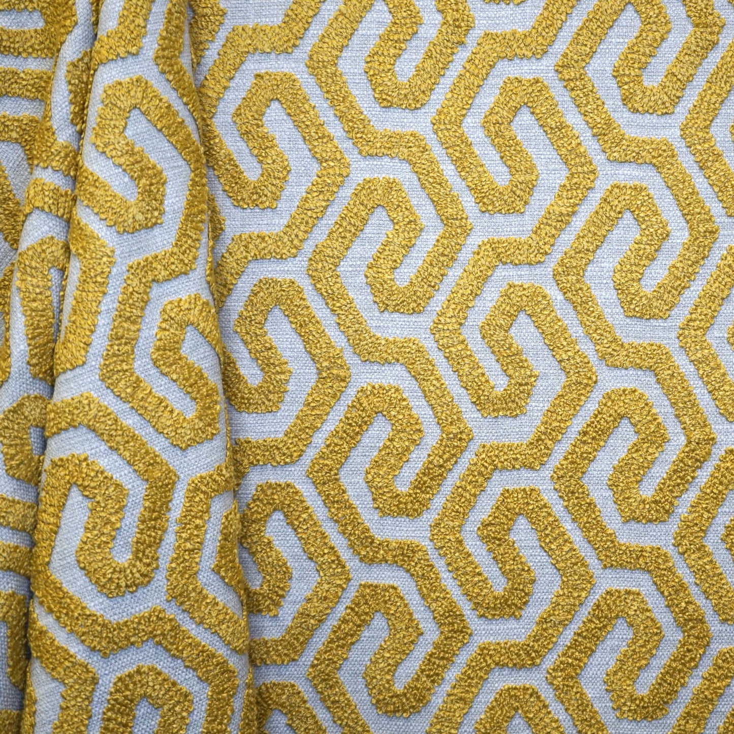 JF Fabrics INTERVAL 18 Fabric Geometric, Transitional Yellow  Embroidery - 9013018 J9161