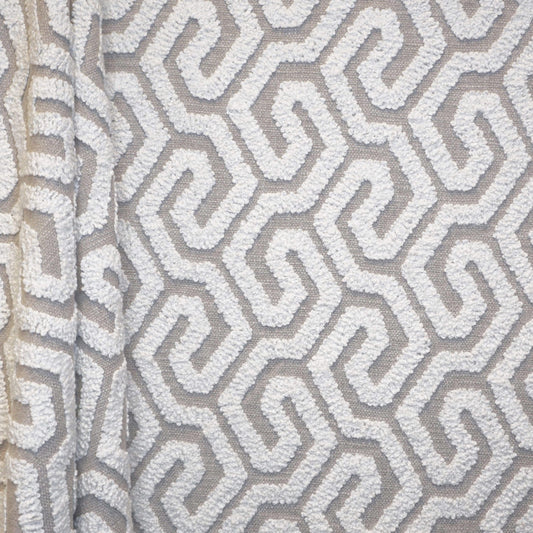 JF Fabrics INTERVAL 91 Fabric Geometric, Transitional Grey, White  Embroidery - 9013091 J9161