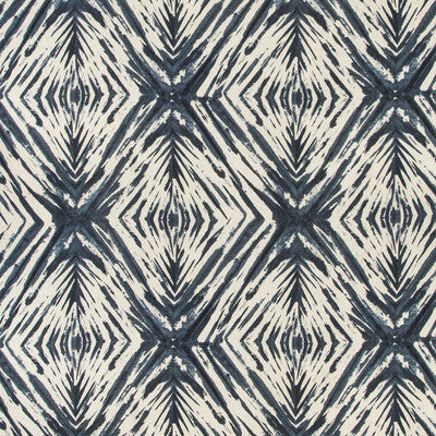 KRAVET COUTURE PRINT GEOMETRIC WHITE,INDIGO,   - ISLAND DYE.50.0