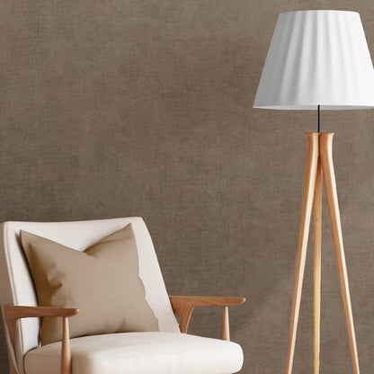 Hazelnut textured wallcovering on a taupe wall.