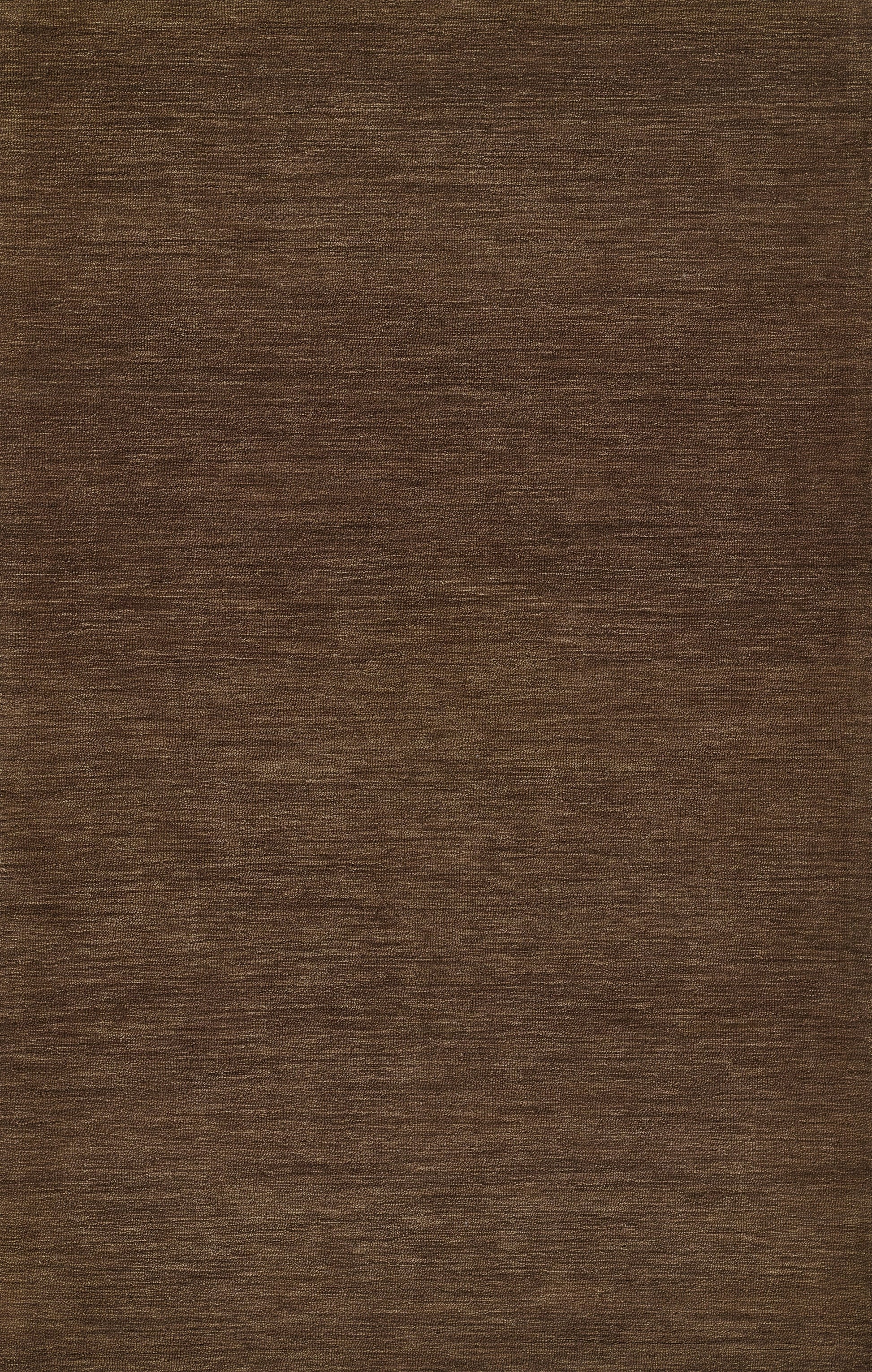 Dark brown rug with a subtle textured pattern in warm rustic tones, 9' x 12'.