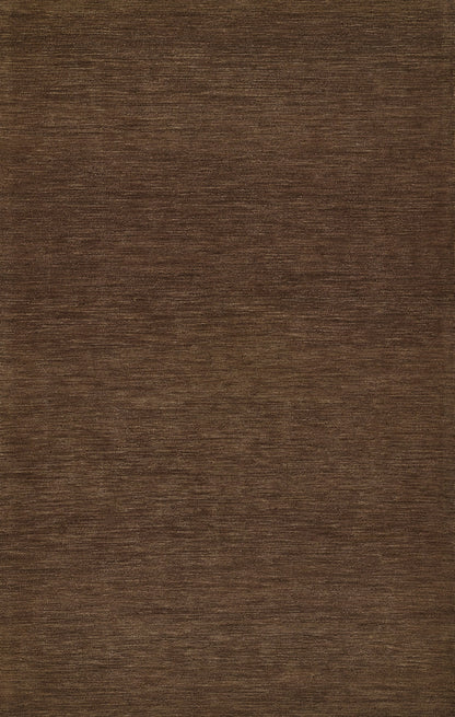 Dark brown rug with a subtle textured pattern in warm rustic tones, 9' x 12'.