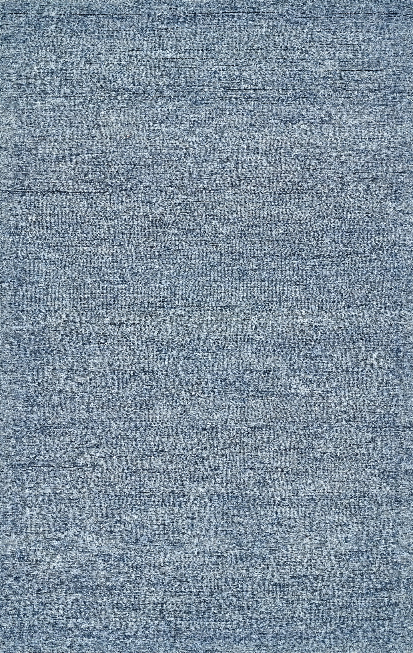 Blue heathered denim-style fabric texture with subtle marled yarns, casual apparel material.