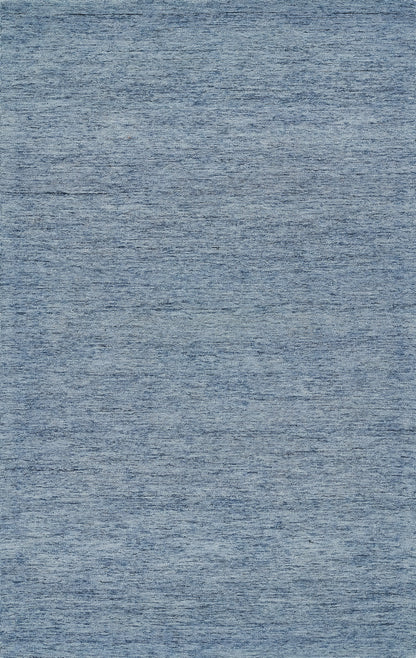 Blue heathered denim-style fabric texture with subtle marled yarns, casual apparel material.