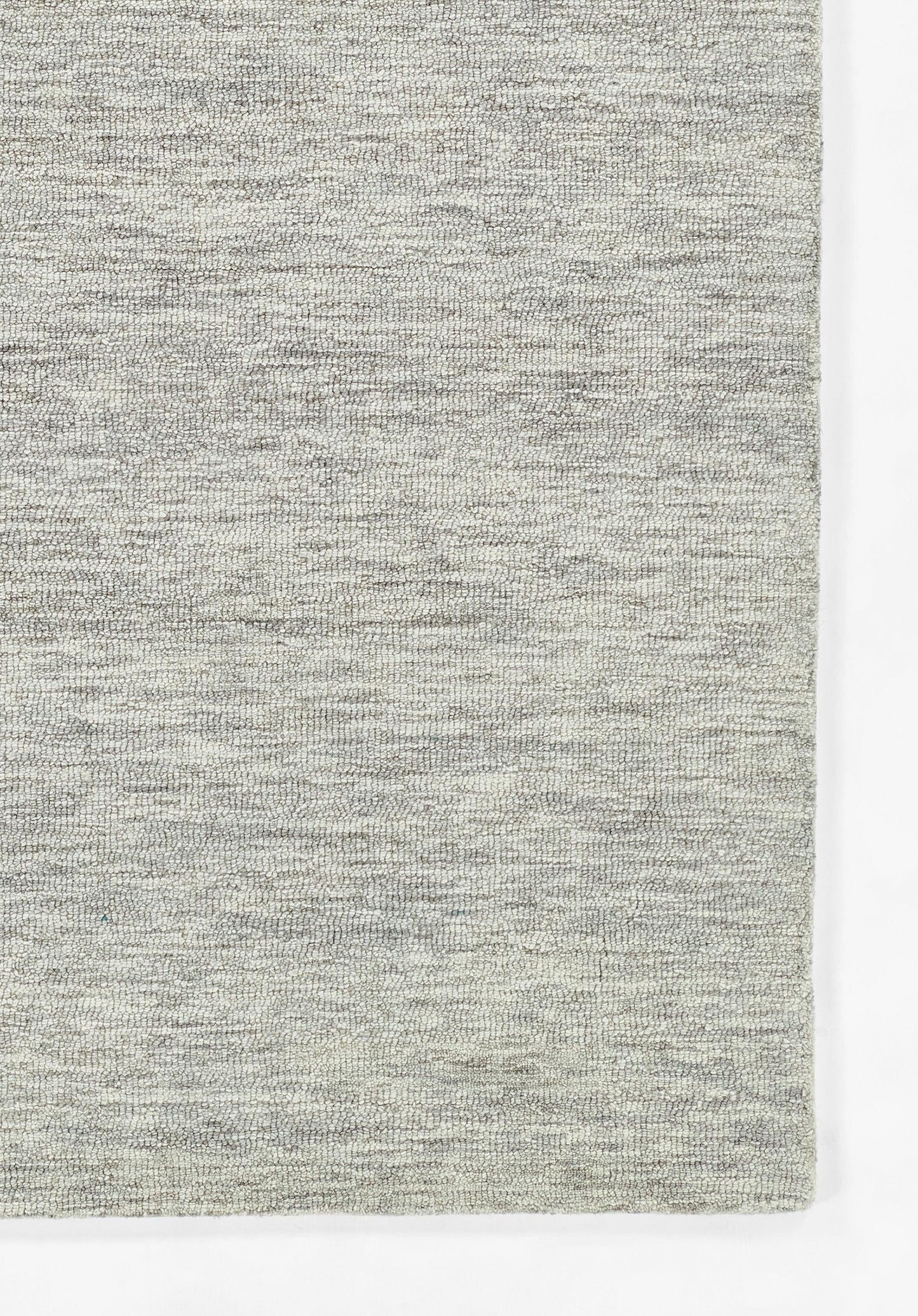 Heather gray marled knit rug with subtle horizontal texture; rectangular swatch.