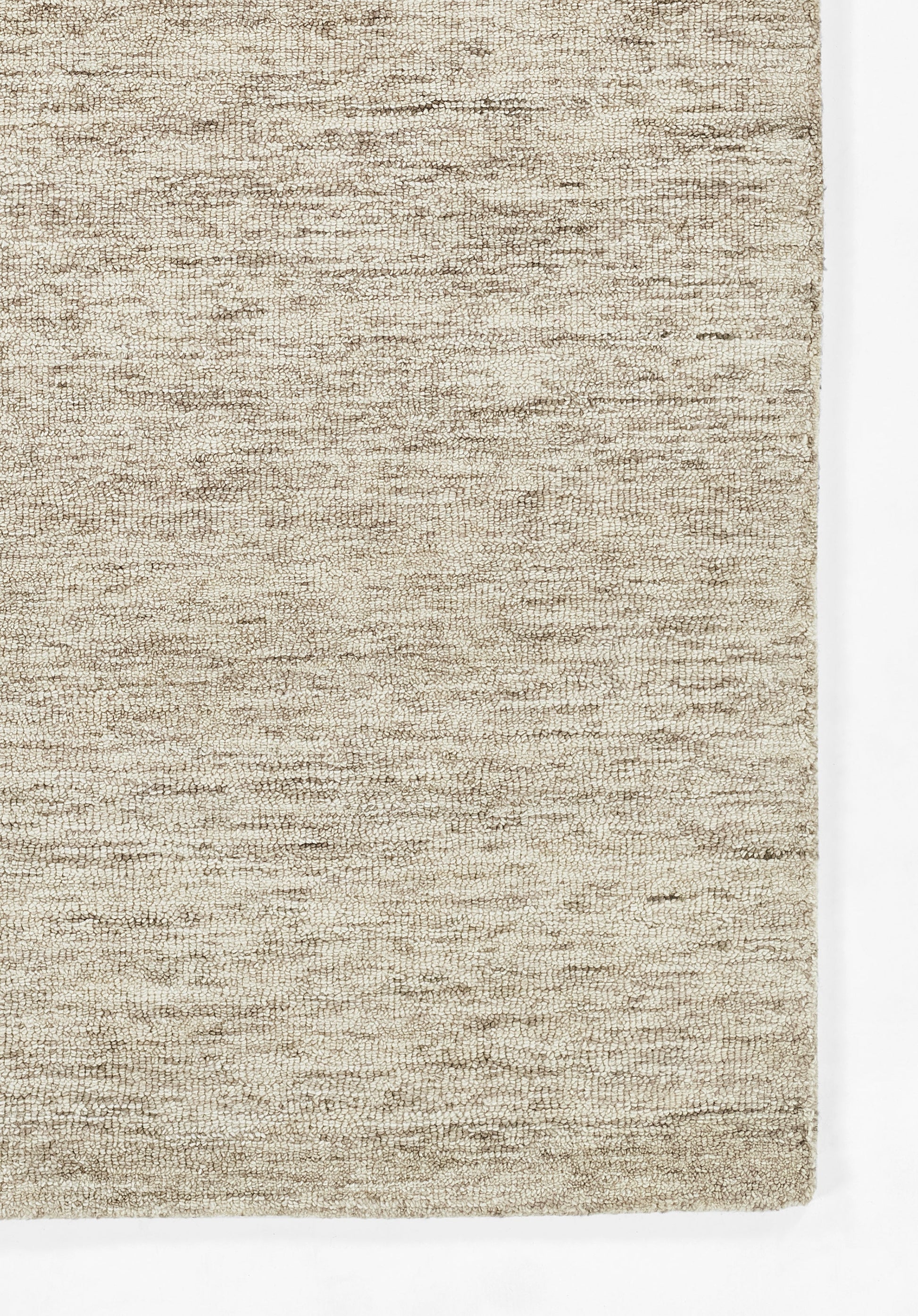 Beige natural-toned rug with subtle cream texture; flatwoven, rectangular.