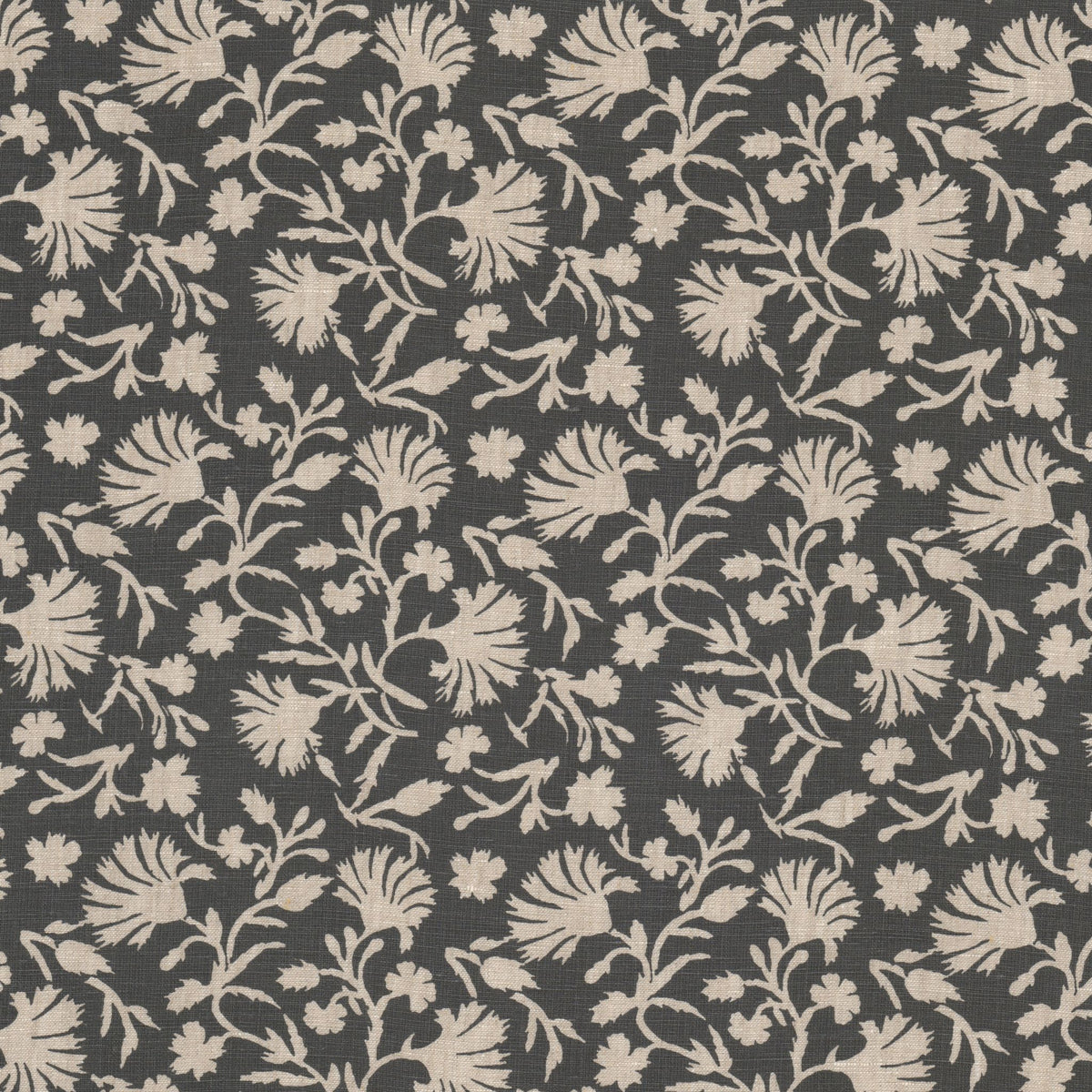 STOUT TEXTILES  MULTIPURPOSE,PRINT TRANSITIONAL,, FLORAL BLACK,EBONY,JET,RAVEN   - JAMI-1