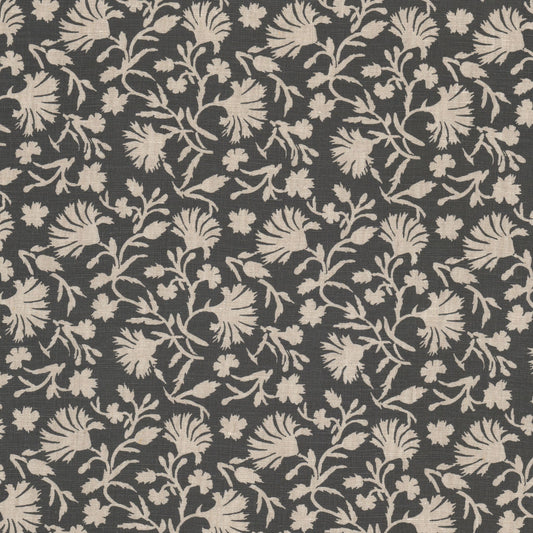 STOUT TEXTILES  MULTIPURPOSE,PRINT TRANSITIONAL,, FLORAL BLACK,EBONY,JET,RAVEN   - JAMI-1