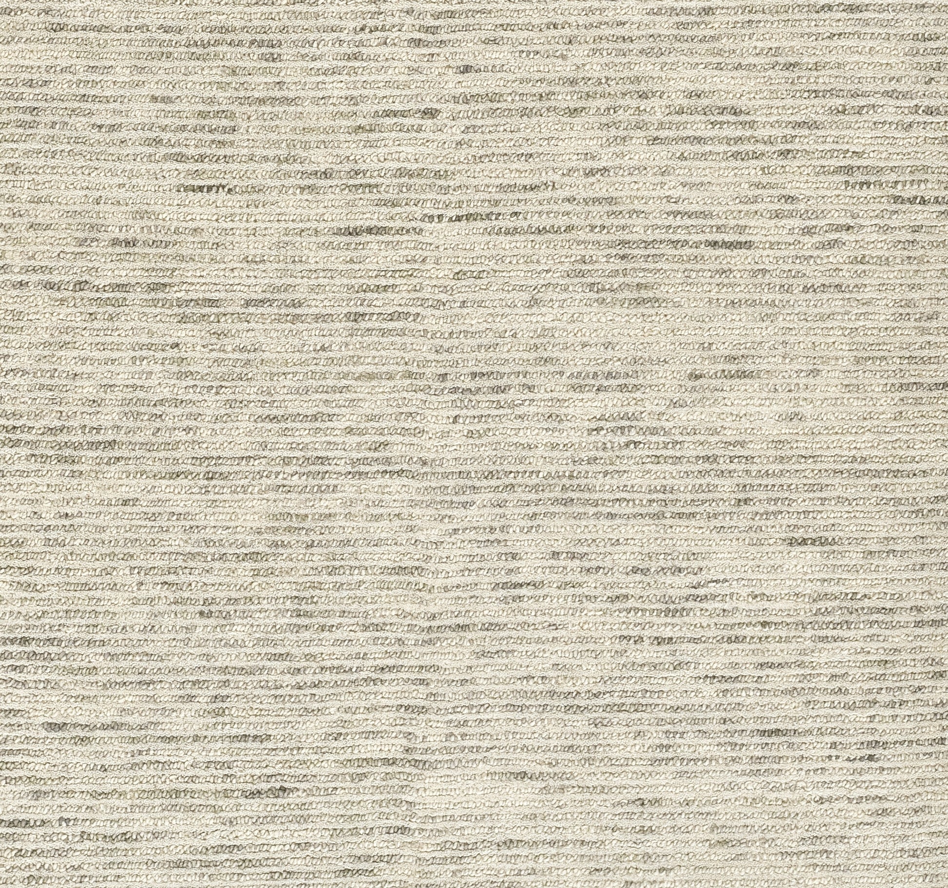 Beige textured rug close-up with soft woven stripes in cream and gray tones.