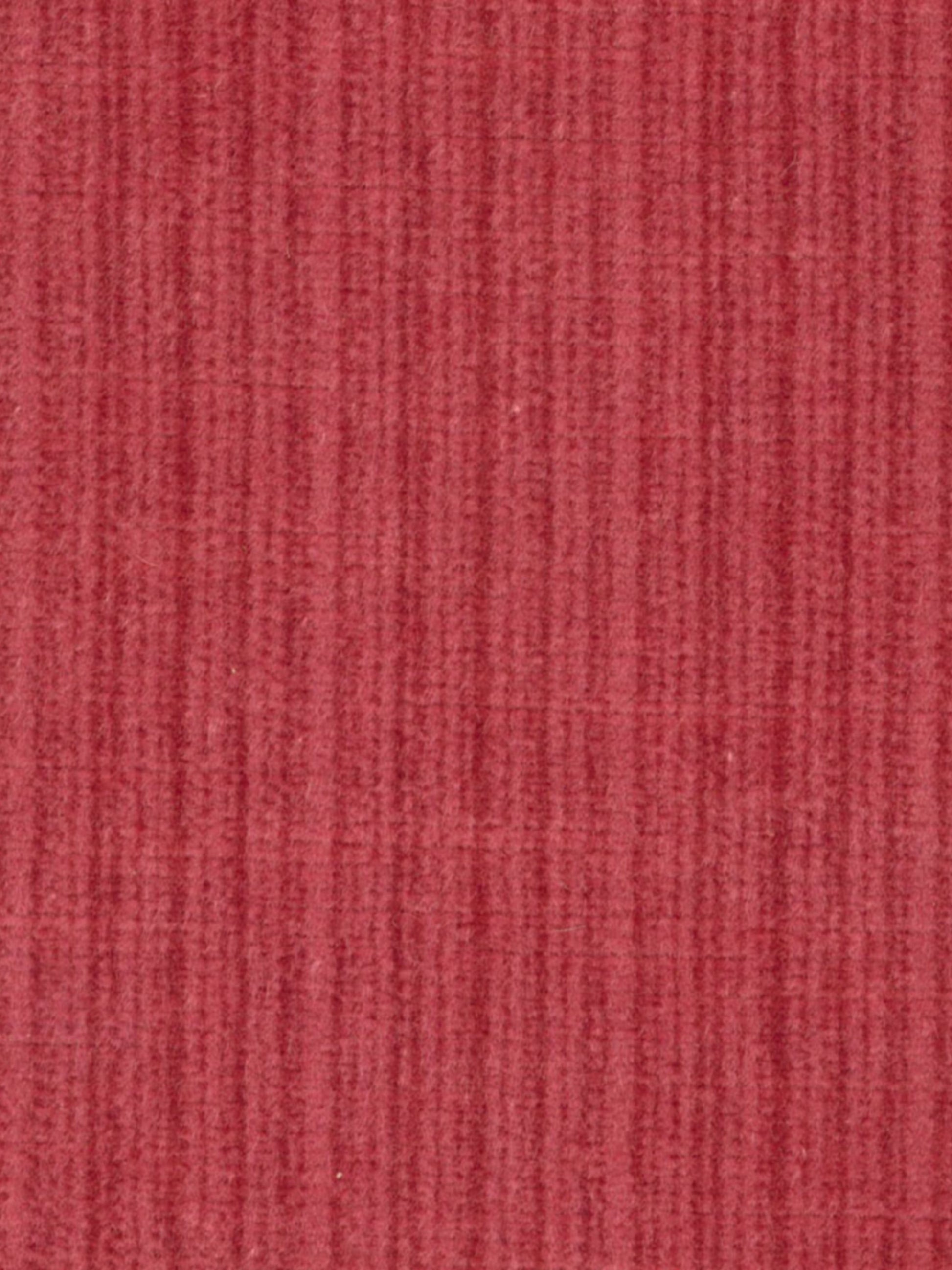 Red ribbed fabric texture with vertical stripes; corduroy-like material, suitable for jackets, pants, or upholstery.
