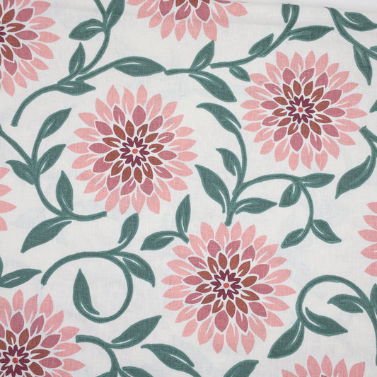 STOUT TEXTILES  MULTIPURPOSE,PRINT TRADITIONAL, FLORAL FLAMINGO   - JEAN-1