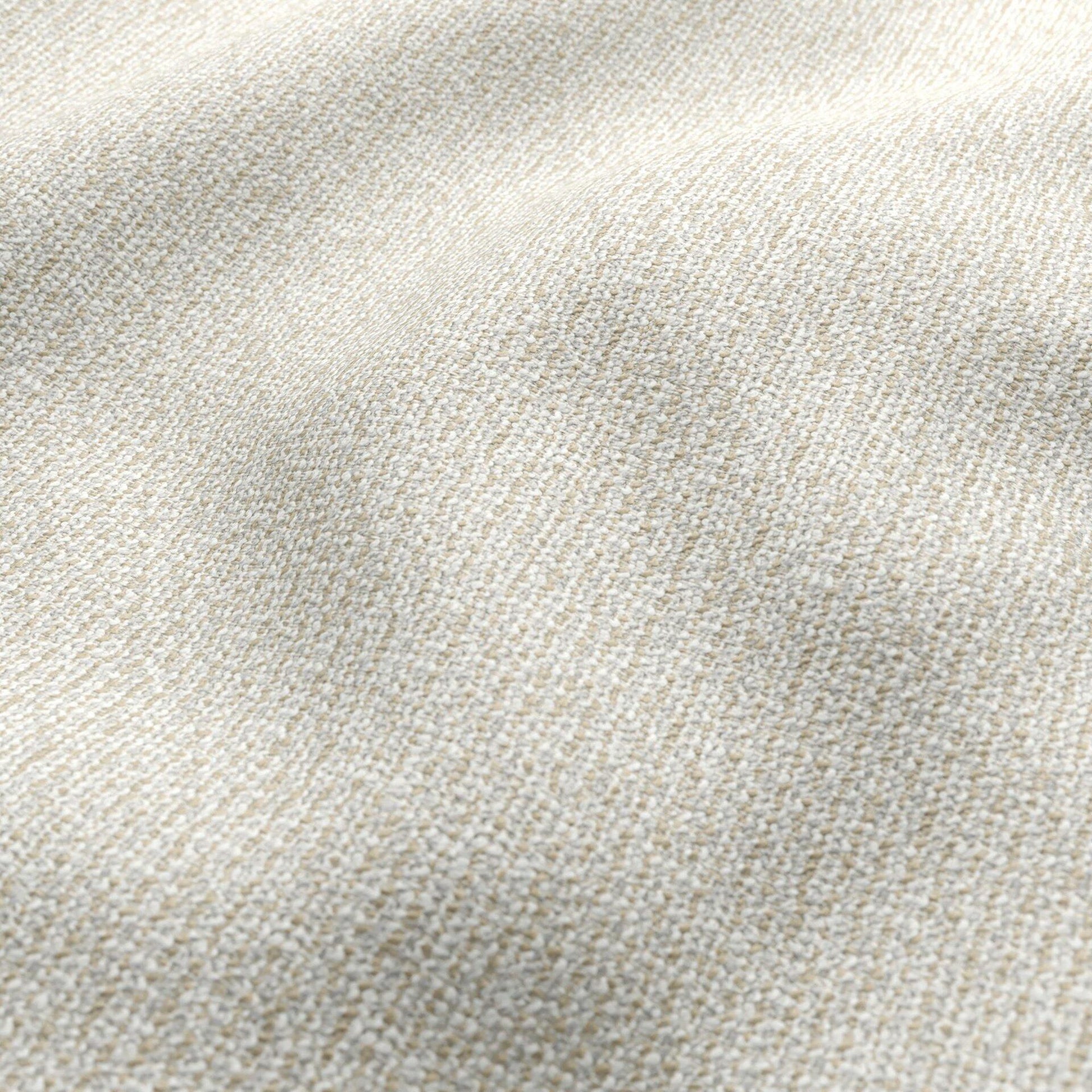 Cream-beige woven fabric close-up with textured fibers and soft folds.