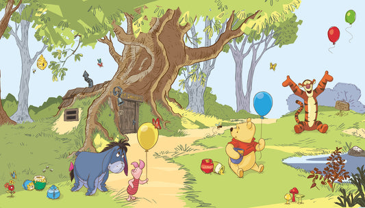 York Wallcoverings RoomMates Pooh and Friends Chair Rail Wall Mural Kids Licensed Multicolor  Wallpaper - JL1220M