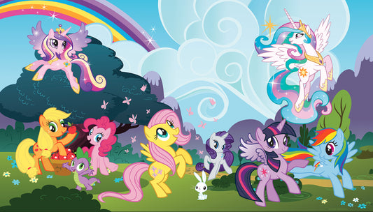 York Wallcoverings RoomMates My Little Pony Ponyville XL Chair Rail Wall Mural Kids Licensed Multicolor  Wallpaper - JL1334M