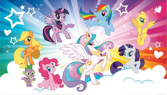 York Wallcoverings RoomMates My Little Pony Cloud XL Chair Rail Wall Mural Kids Licensed Multicolor  Wallpaper - JL1335M